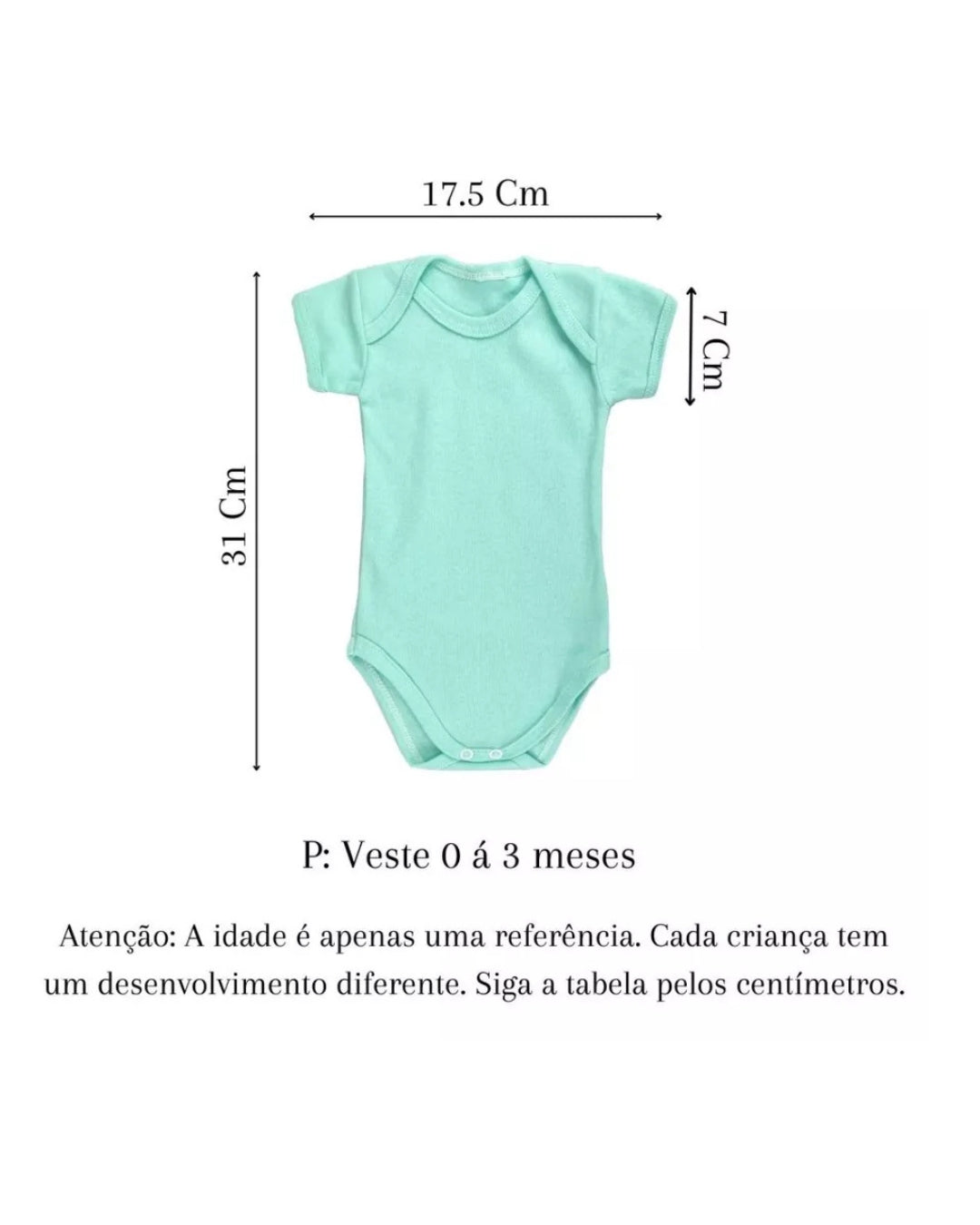 Kit 3 Body Infantil Manga Curta