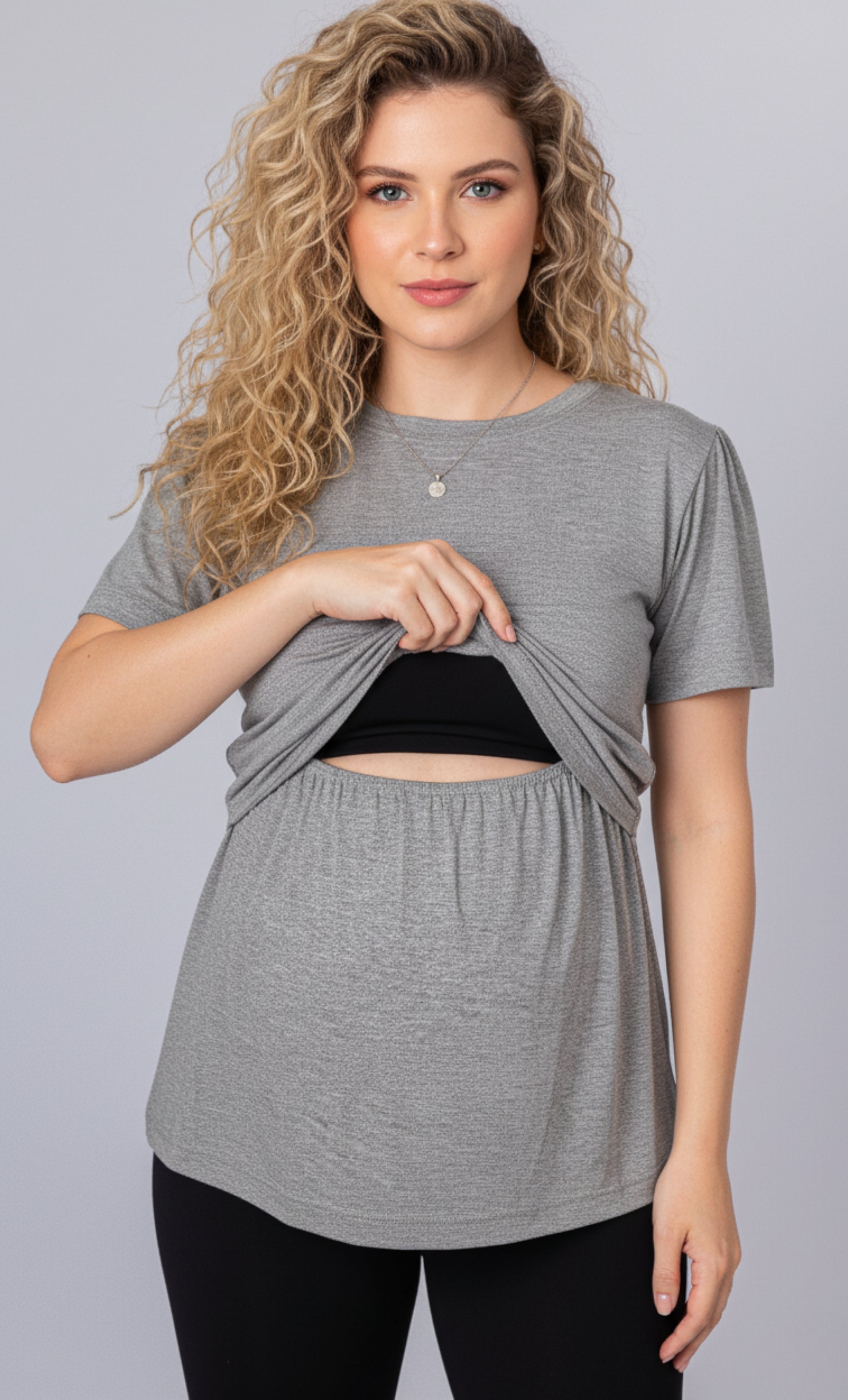 Blusa de amamentação gestante