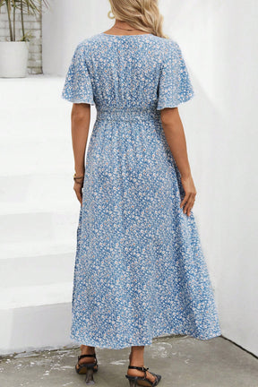 Vestido gestação floral manga gode